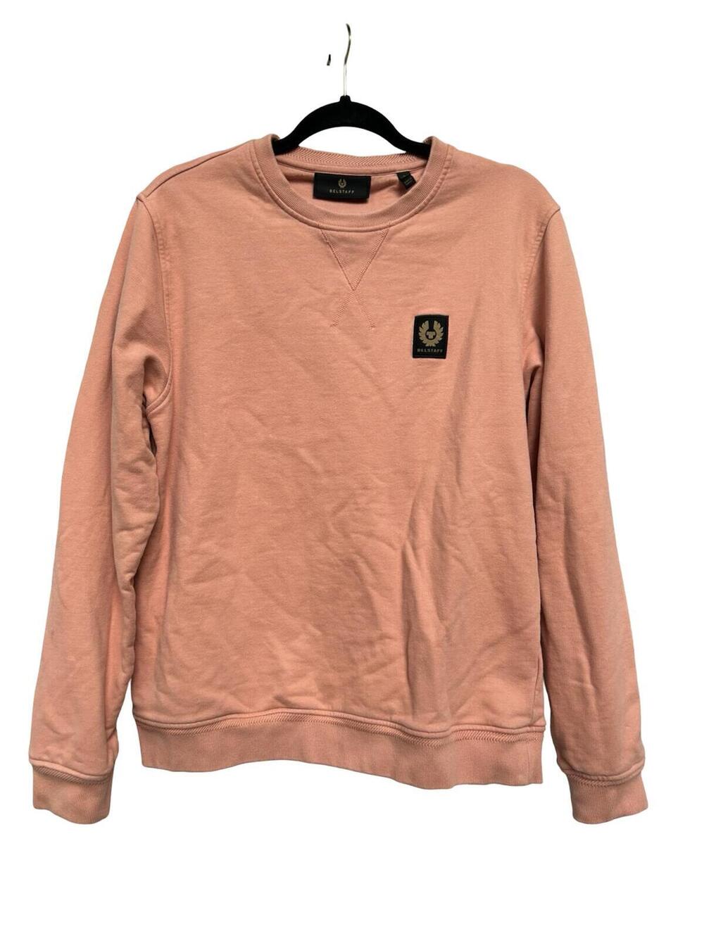 Belstaff Coral Crewneck Sweatshirt Logo Patch Pullover Women’s Large